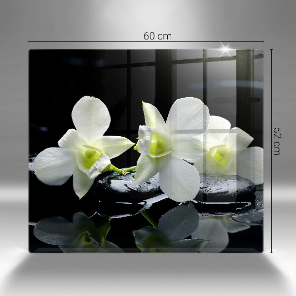 Chopping board Zen white flowers in water