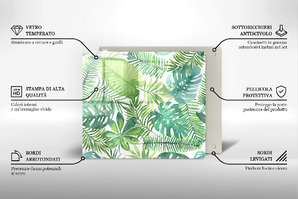 Chopping board Boho watercolors leaves