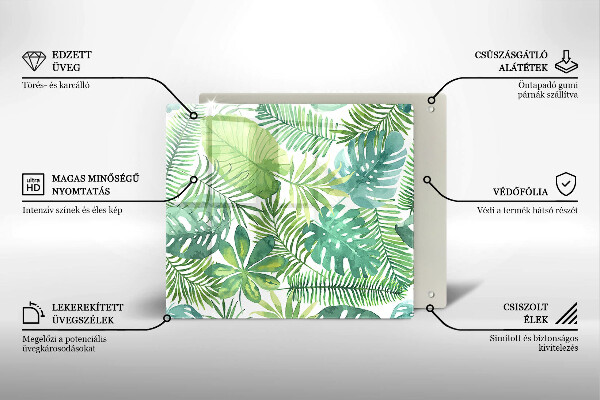 Chopping board Boho watercolors leaves