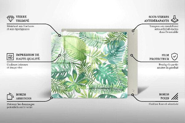 Chopping board Boho watercolors leaves