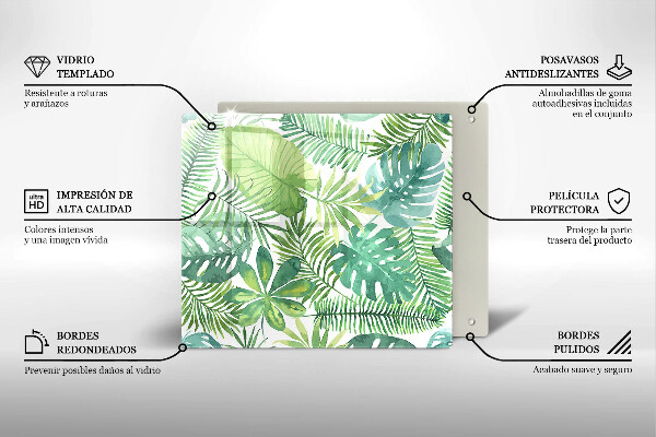 Chopping board Boho watercolors leaves