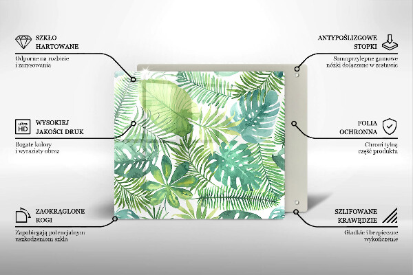 Chopping board Boho watercolors leaves