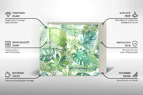 Chopping board Boho watercolors leaves