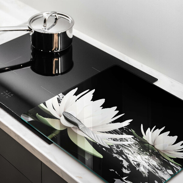 Chopping board White lilies on the water
