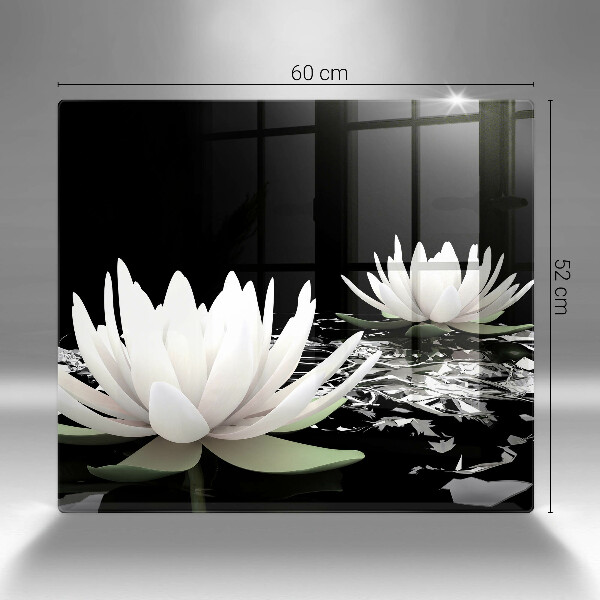 Chopping board White lilies on the water