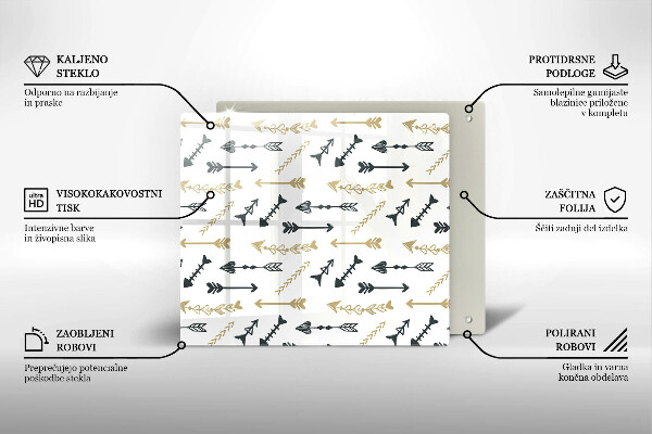 Chopping board Boho arrow pattern