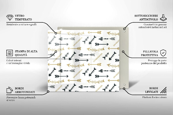 Chopping board Boho arrow pattern