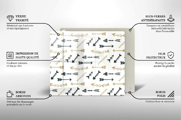 Chopping board Boho arrow pattern