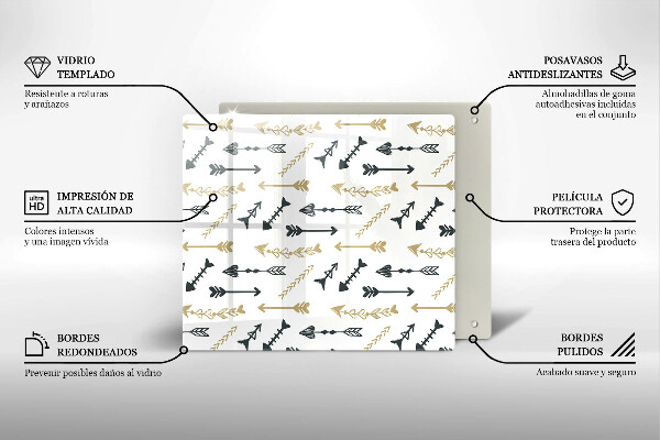 Chopping board Boho arrow pattern