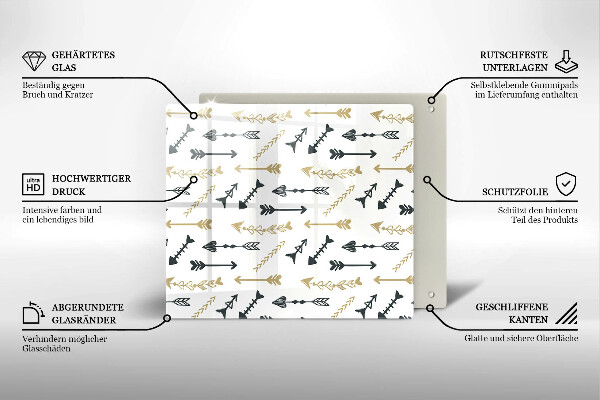 Chopping board Boho arrow pattern