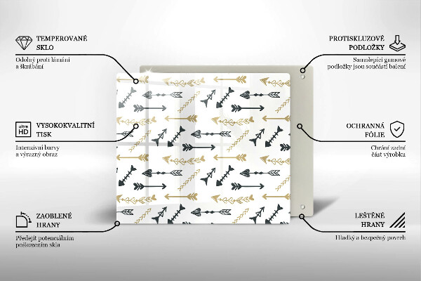 Chopping board Boho arrow pattern