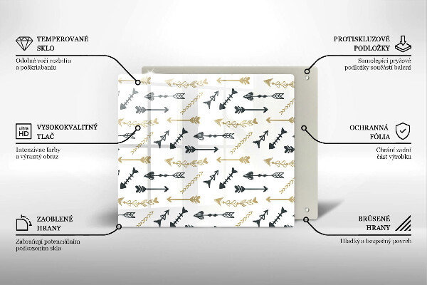 Chopping board Boho arrow pattern