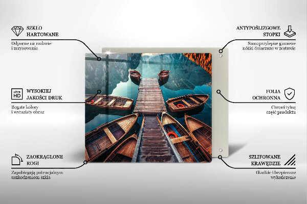 Chopping board Boats on the lake