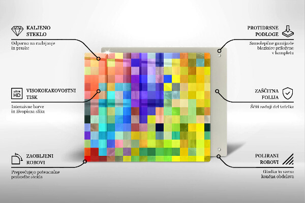 Chopping board Colorful squares pixels