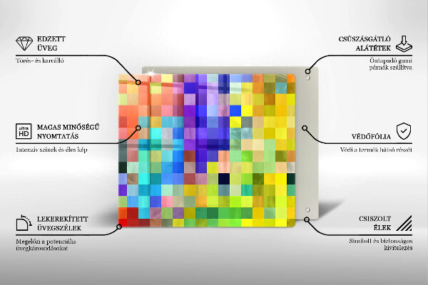 Chopping board Colorful squares pixels