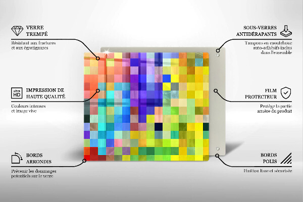 Chopping board Colorful squares pixels