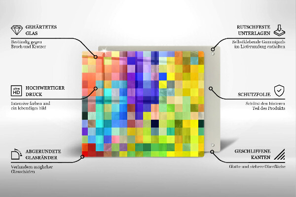 Chopping board Colorful squares pixels