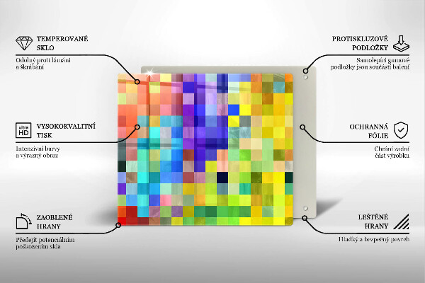 Chopping board Colorful squares pixels