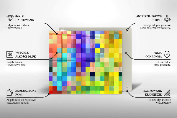 Chopping board Colorful squares pixels