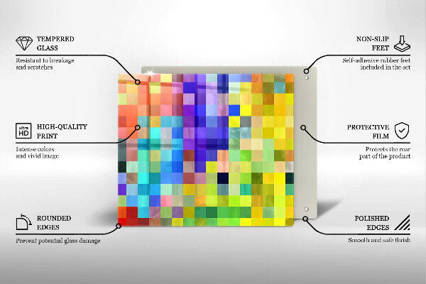 Chopping board Colorful squares pixels