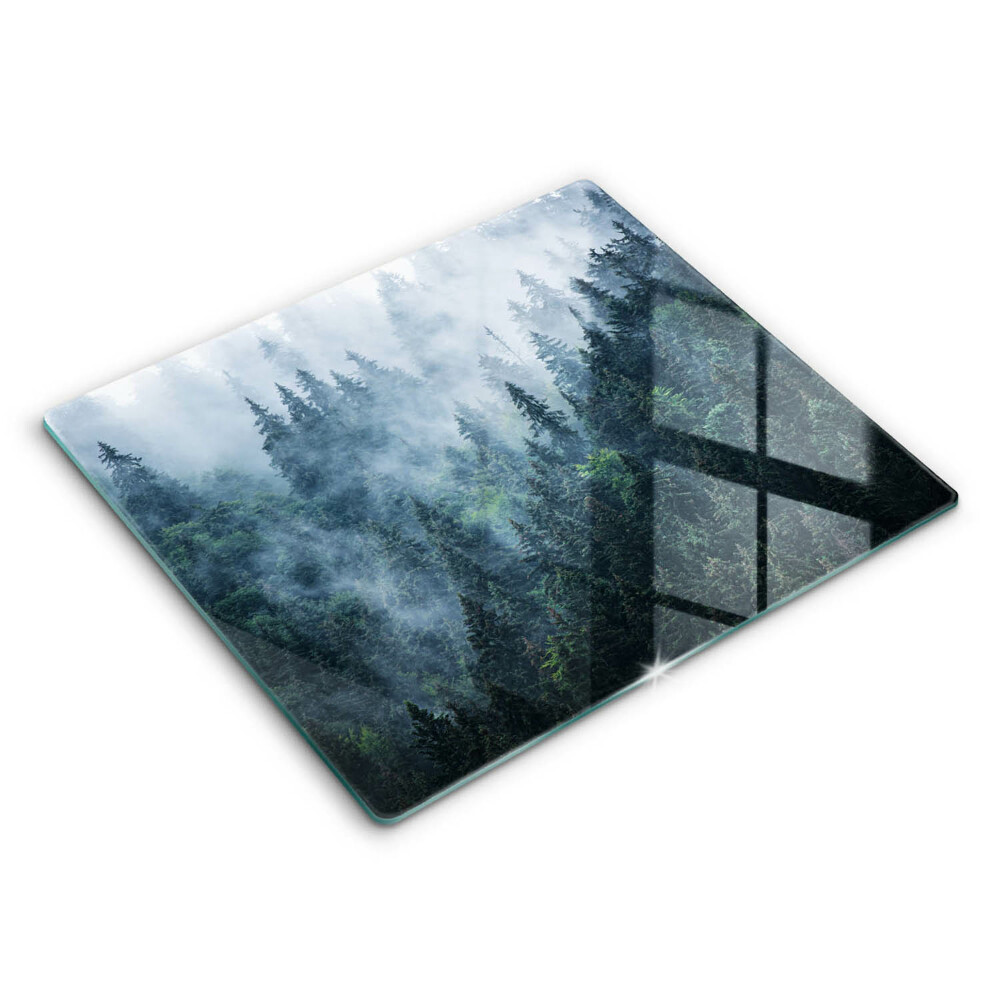 Chopping board Forest of trees and fog