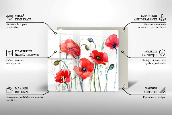 Chopping board Red flowers