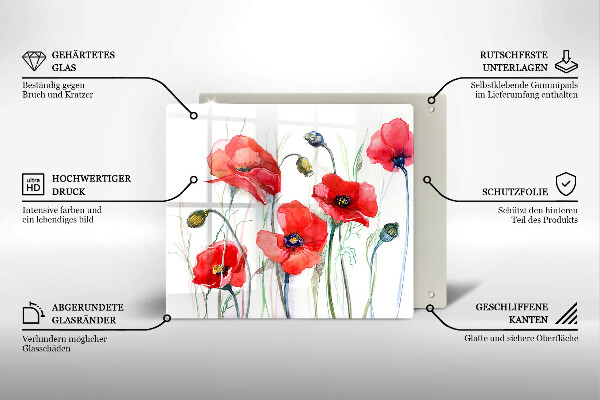 Chopping board Red flowers