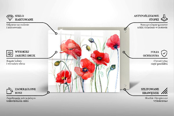 Chopping board Red flowers