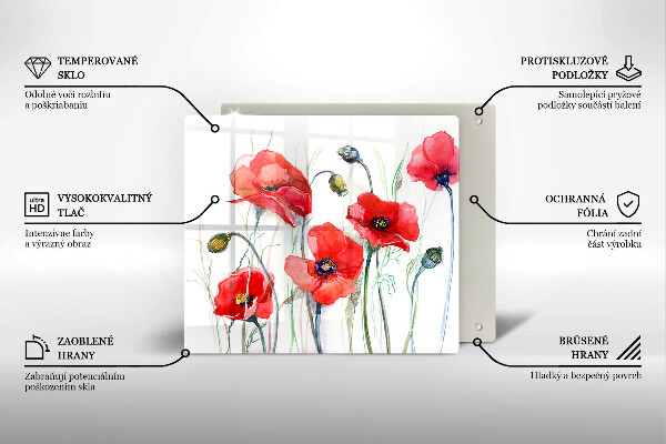 Chopping board Red flowers