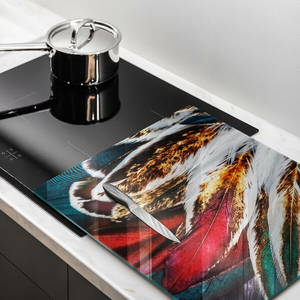Chopping board Boho bird feathers