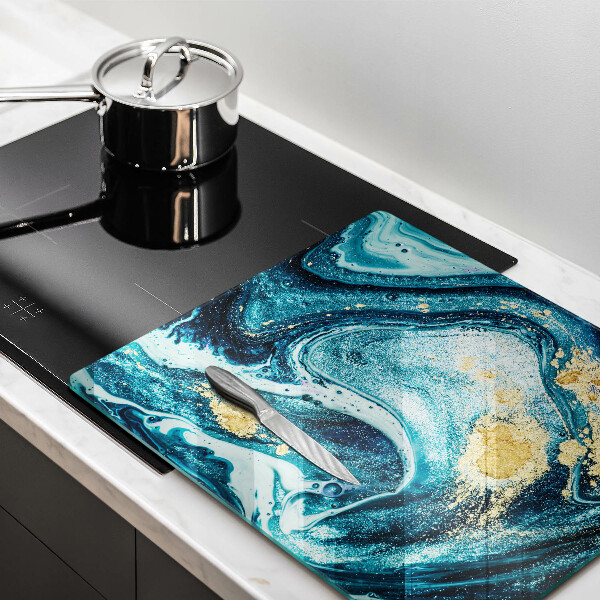 Chopping board Blue abstraction gold