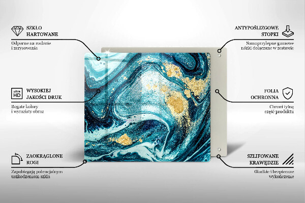 Chopping board Blue abstraction gold