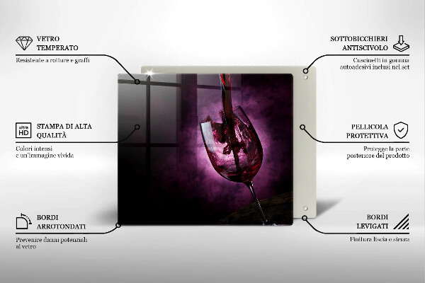 Chopping board A glass of wine