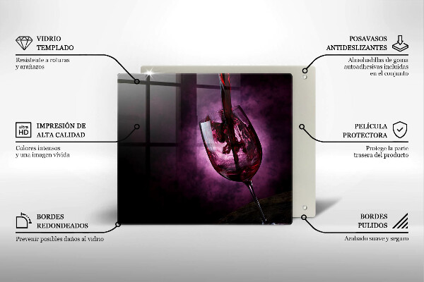 Chopping board A glass of wine