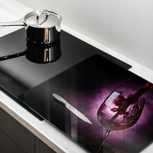 Chopping board A glass of wine