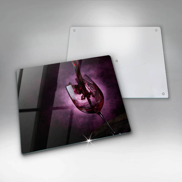 Chopping board A glass of wine