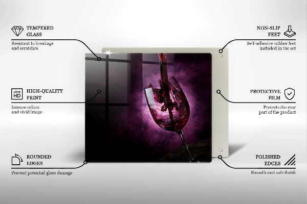 Chopping board A glass of wine