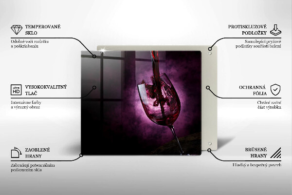 Chopping board A glass of wine