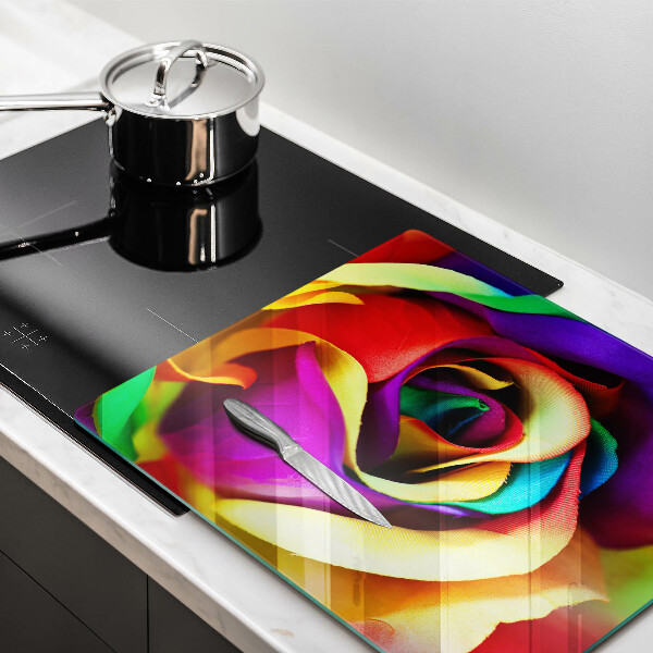 Chopping board Colorful rose petals