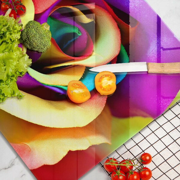 Chopping board Colorful rose petals