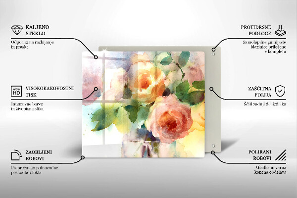 Chopping board Painted flowers