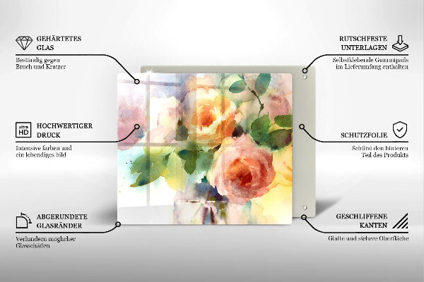 Chopping board Painted flowers