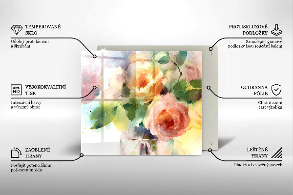 Chopping board Painted flowers