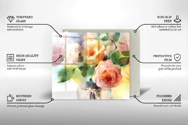 Chopping board Painted flowers