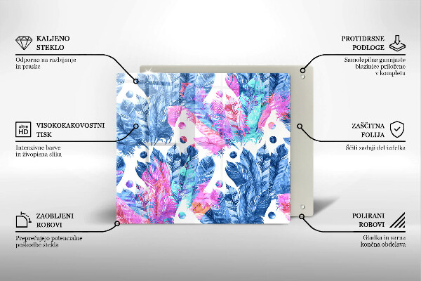 Worktop saver large Illustration of boho feathers