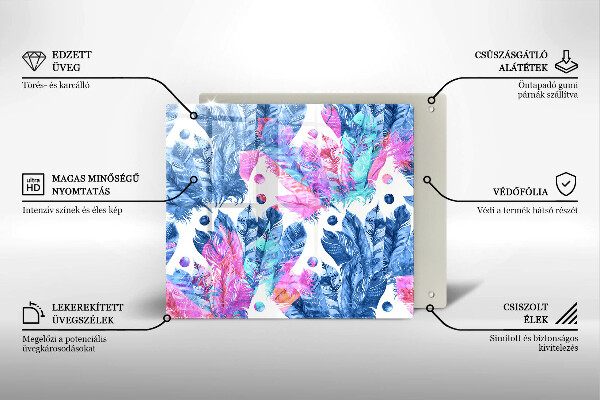 Worktop saver large Illustration of boho feathers