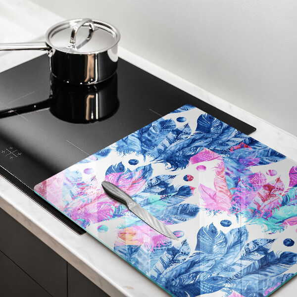 Worktop saver large Illustration of boho feathers