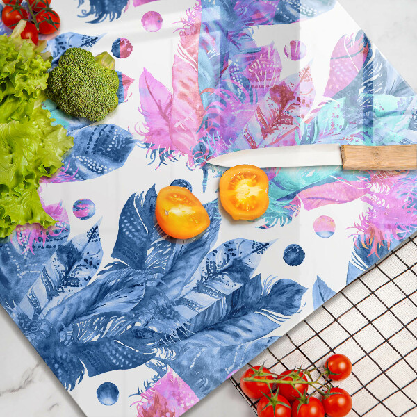 Worktop saver large Illustration of boho feathers