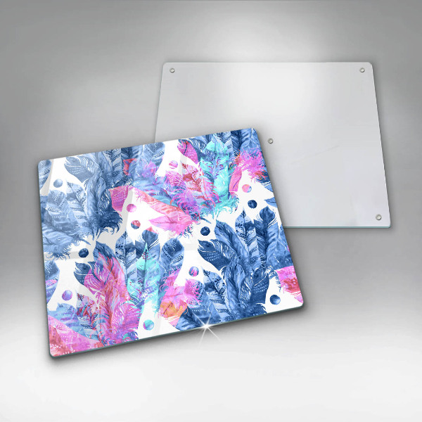 Worktop saver large Illustration of boho feathers