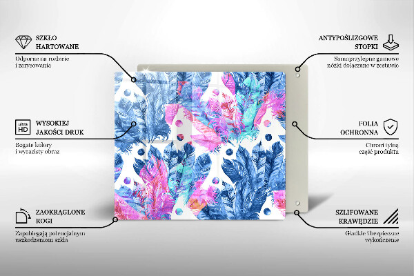 Worktop saver large Illustration of boho feathers